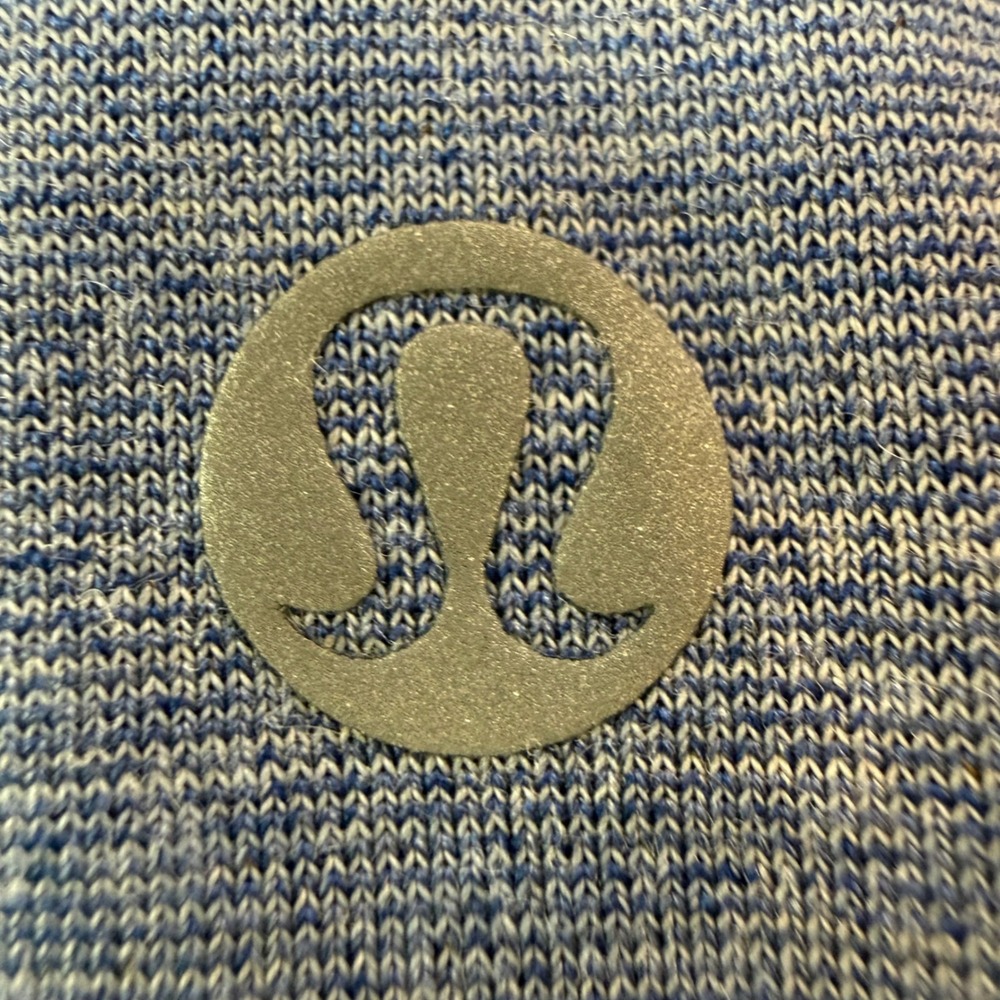 Lululemon Evolution Polo Shirt Mens‎ Large Blue Heathered Short Sleeve Golf Top - Picture 5 of 5
